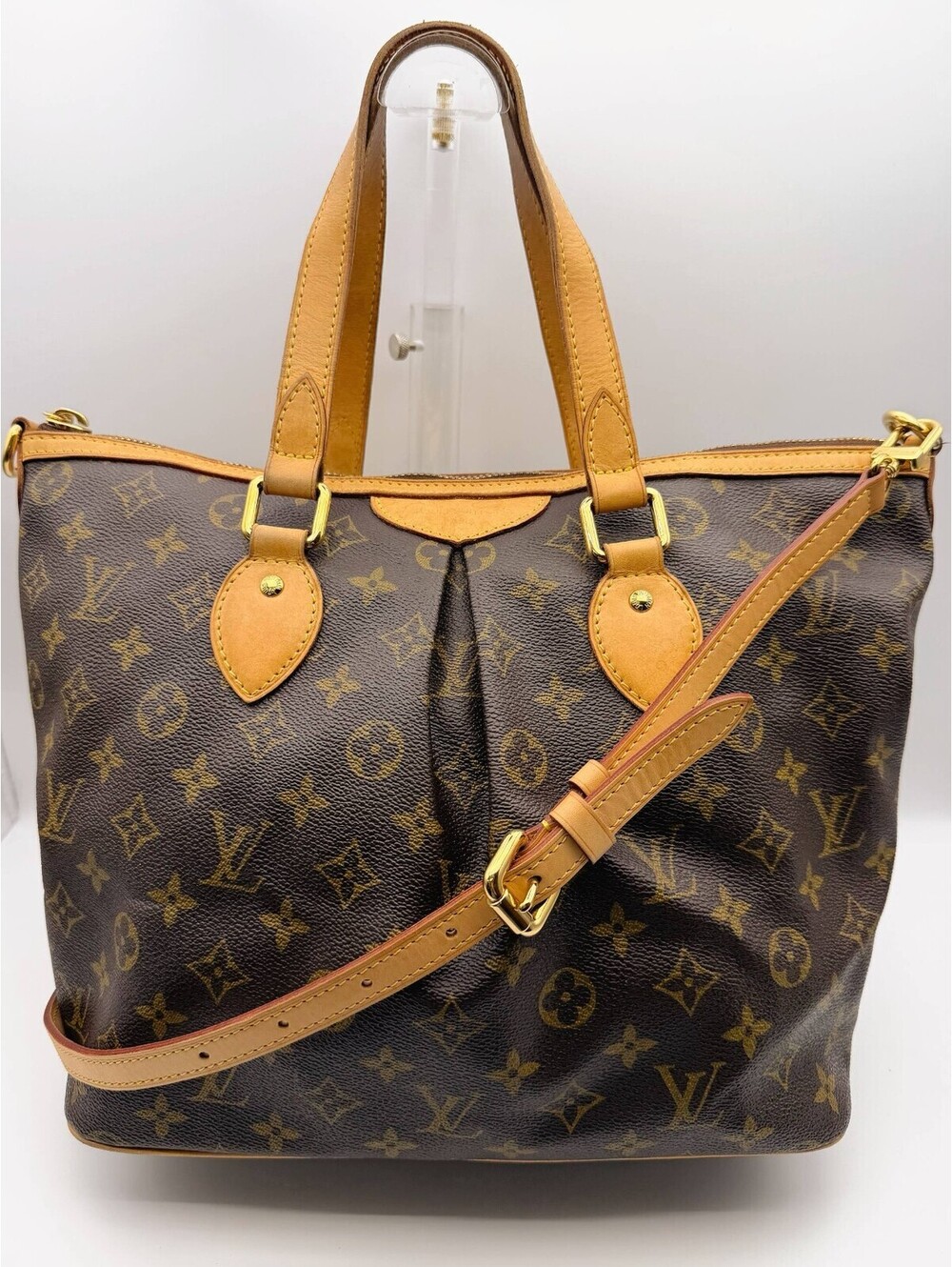 Authentic Louis Vuitton Brown Monogram Canvas Palermo PM